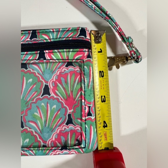 Simply Southern preppy scallop pink green small clutch travel bag beachy - Picture 8 of 9